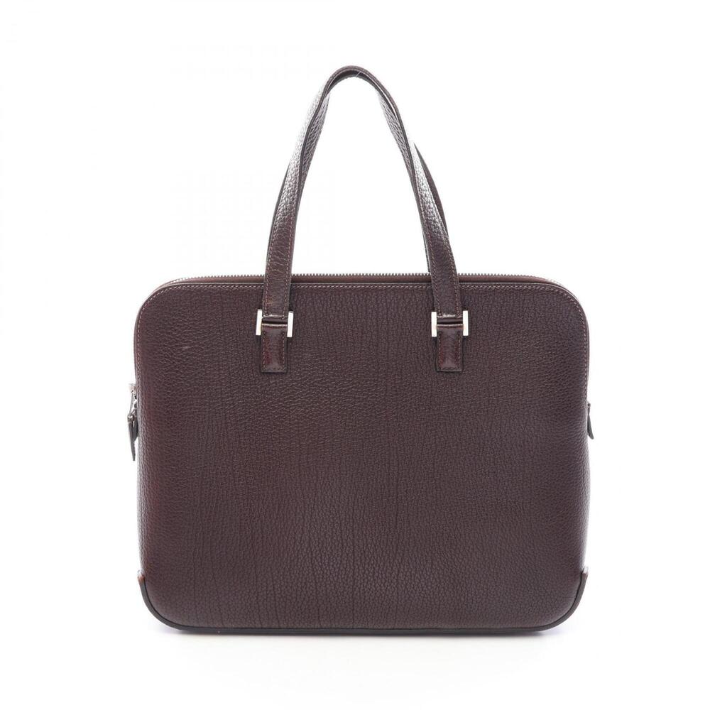 Hermes Escapada Ebene Handbag, Togo Leather, Women's, Brown